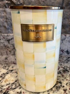 MacKenzie-Childs Parchment
Check Utensil Holder. NWT. RARE. 8.5" H.